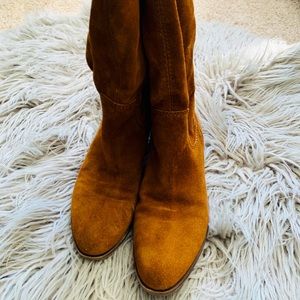Suede Mid Calf Slouch Boots